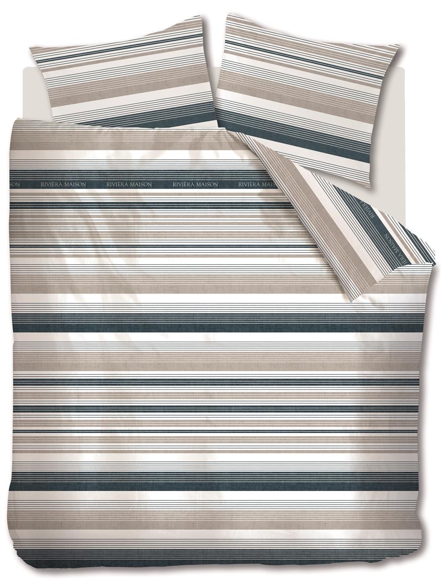 Riviera Maison Dekbedovertrek Sturdy Stripe Marineblauw