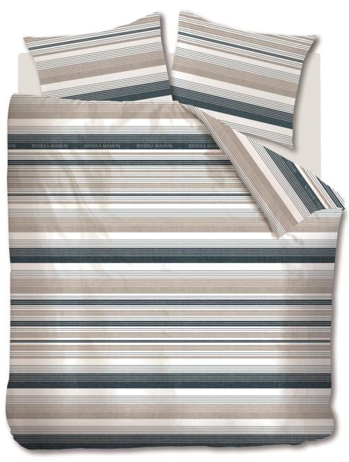 Riviera Maison Dekbedovertrek Sturdy Stripe - Marineblauw Dekbedovertrek kopen